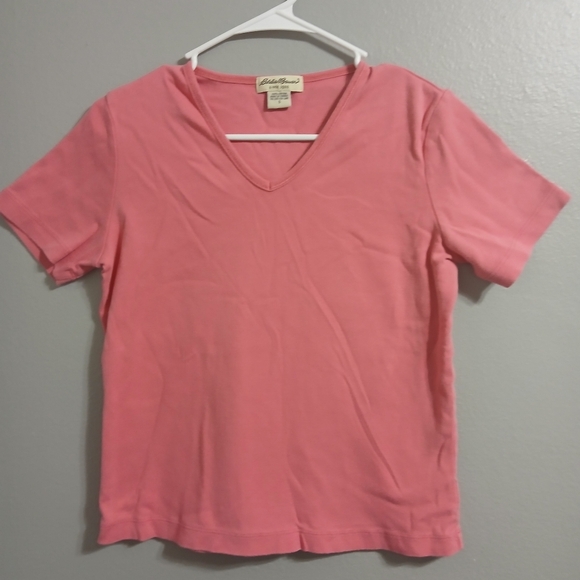Eddie Bauer Pink V-Neck Women's Top - Picture 2 of 8